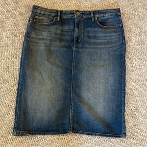 Ralph Lauren Dark Blue Denim Jean Skirt Western Cowgirl Classic Size 16